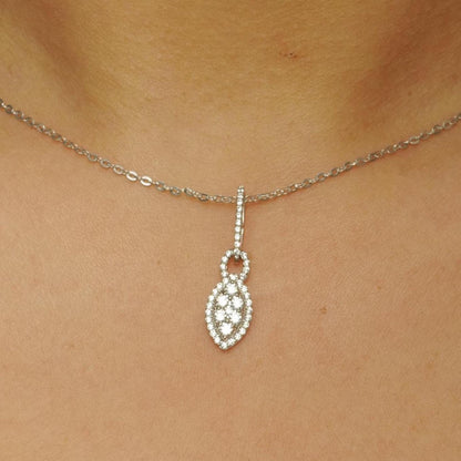 Halo Eye Illusion Diamond Pendant Necklace