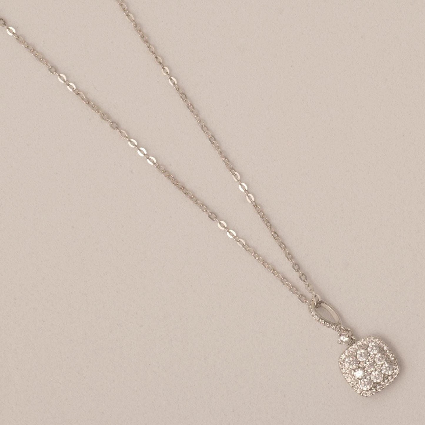Halo Cushion Diamond Necklace