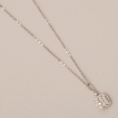 Halo Cushion Diamond Necklace