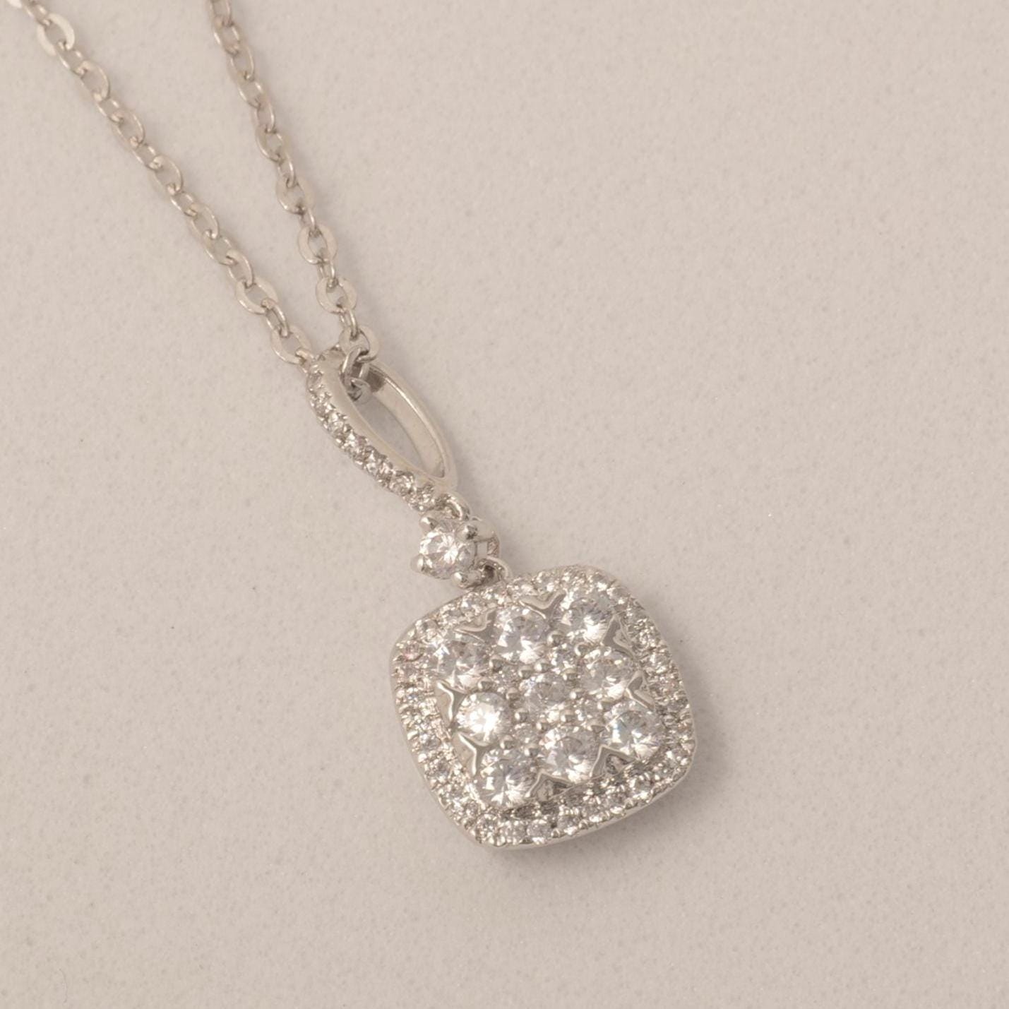 Halo Cushion Diamond Necklace