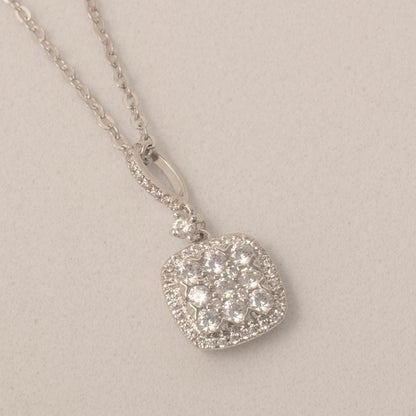 Halo Cushion Diamond Necklace