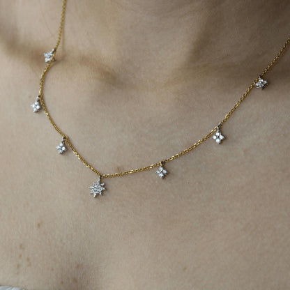 Starburst Diamond Station Necklace