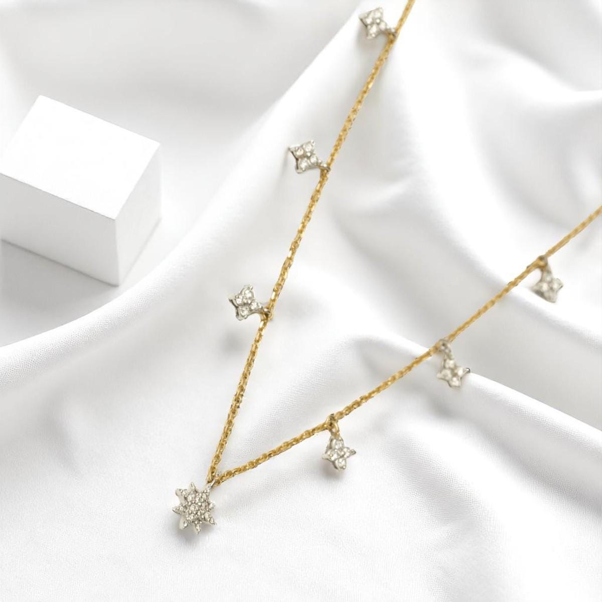Starburst Diamond Station Necklace