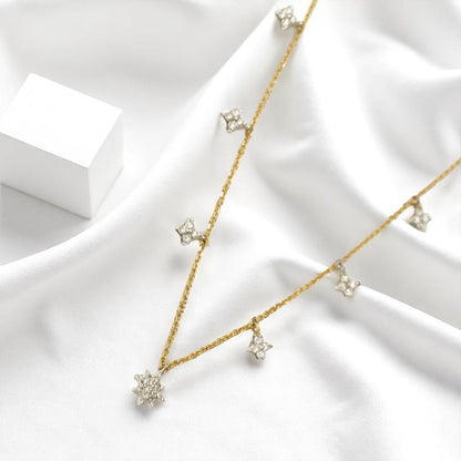 Starburst Diamond Station Necklace