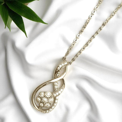 Infinity Swirl Diamond Pendant Necklace