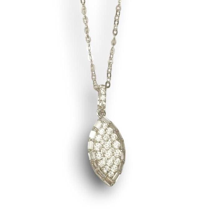 Eye Shape Diamond Pendant Necklace