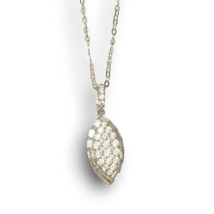 Eye Shape Diamond Pendant Necklace