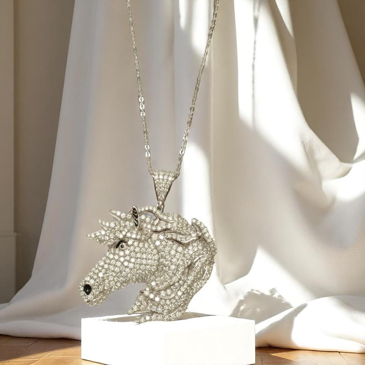Horse Diamond Pendant Necklace