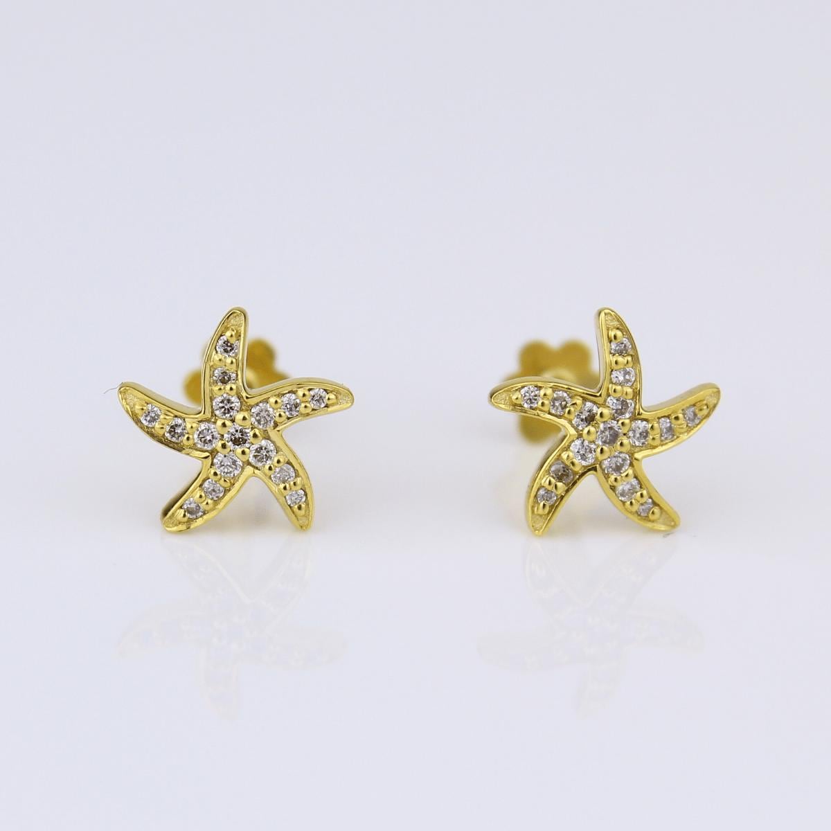 Kids Starfish Diamond Stud Earrings