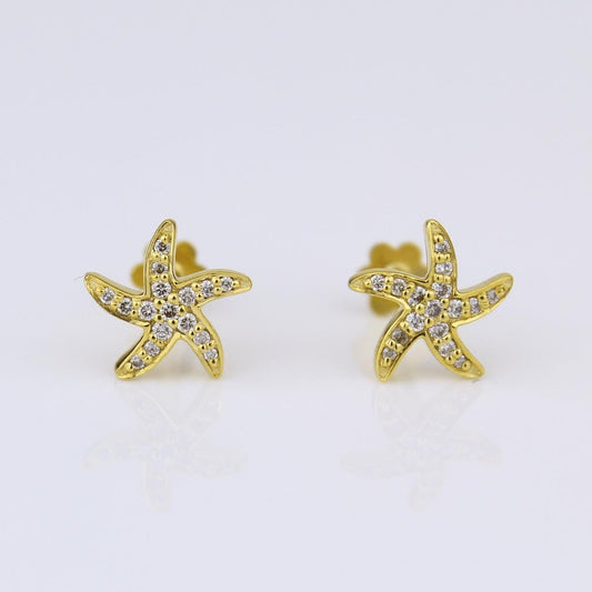 Kids Starfish Diamond Stud Earrings