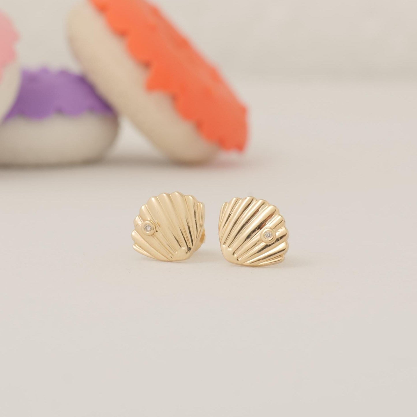 Seashell Diamond Kids Earrings