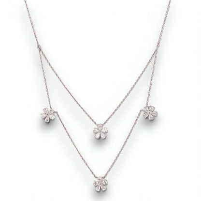 Layered Floral Diamond Necklace