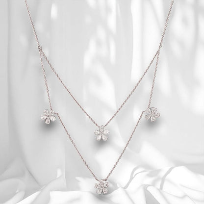 Layered Floral Diamond Necklace