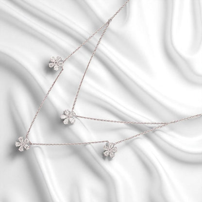 Layered Floral Diamond Necklace