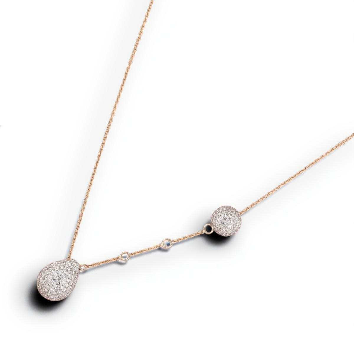 Teardrop Ball Diamond Necklace