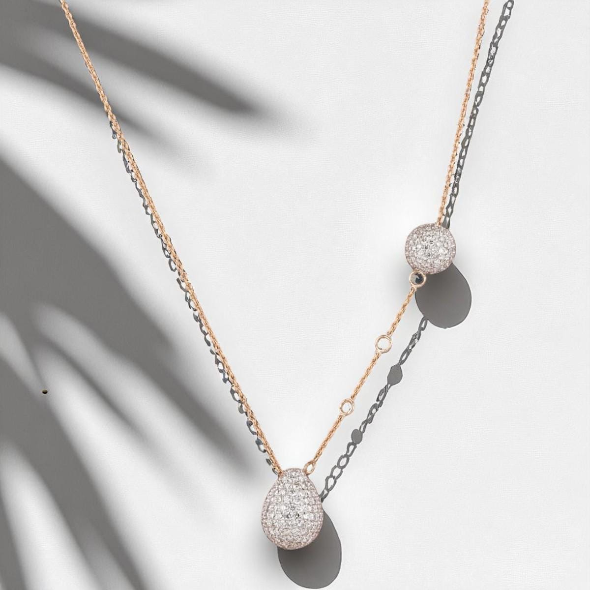 Teardrop Ball Diamond Necklace
