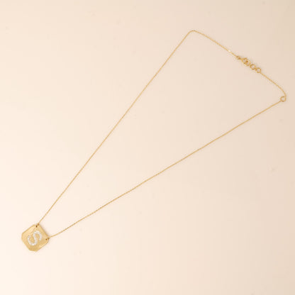 Personalized Geometric Initial Diamond Necklace