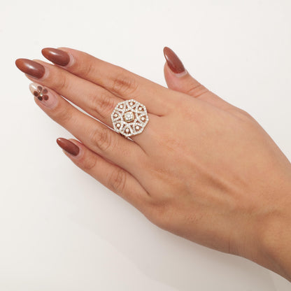 Octagonal Natural Diamond Ring