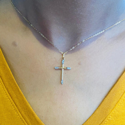 Diamond Tip Cross Pendant