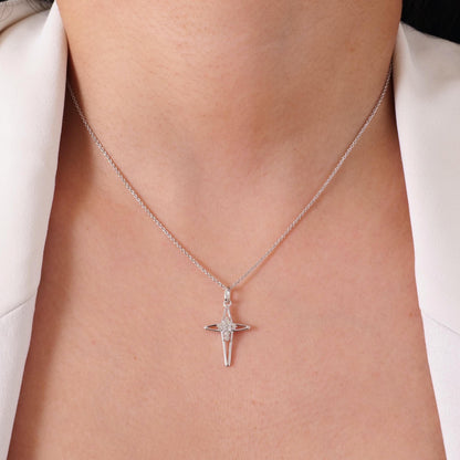 Star Cross Natural Diamond Cluster Pendant