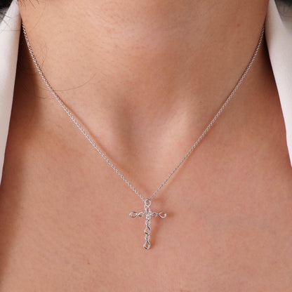 Infinity Loop Diamond Cross Pendant