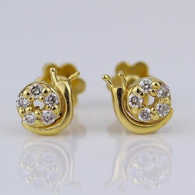 Kids Snail Diamond Stud Earrings