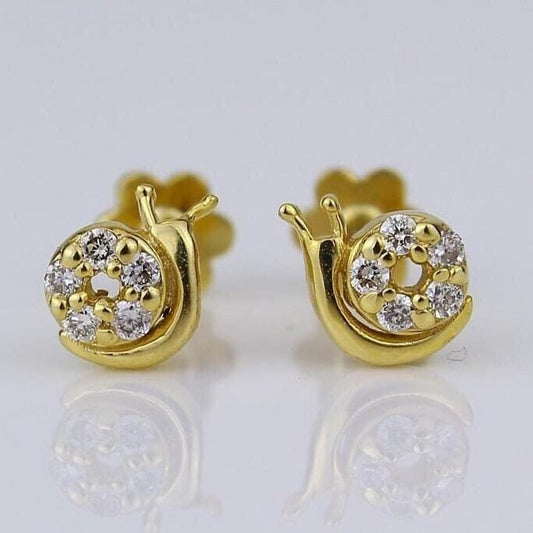 Kids Snail Diamond Stud Earrings