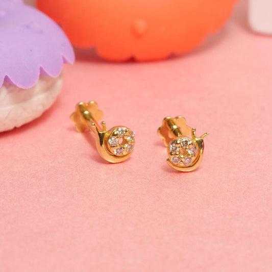 Kids Snail Diamond Stud Earrings