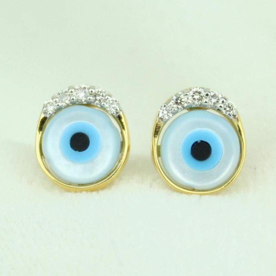 Kids' Evil Eye Diamond Stud Earrings