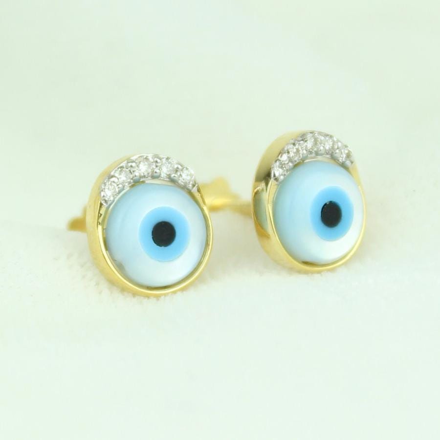 Kids' Evil Eye Diamond Stud Earrings