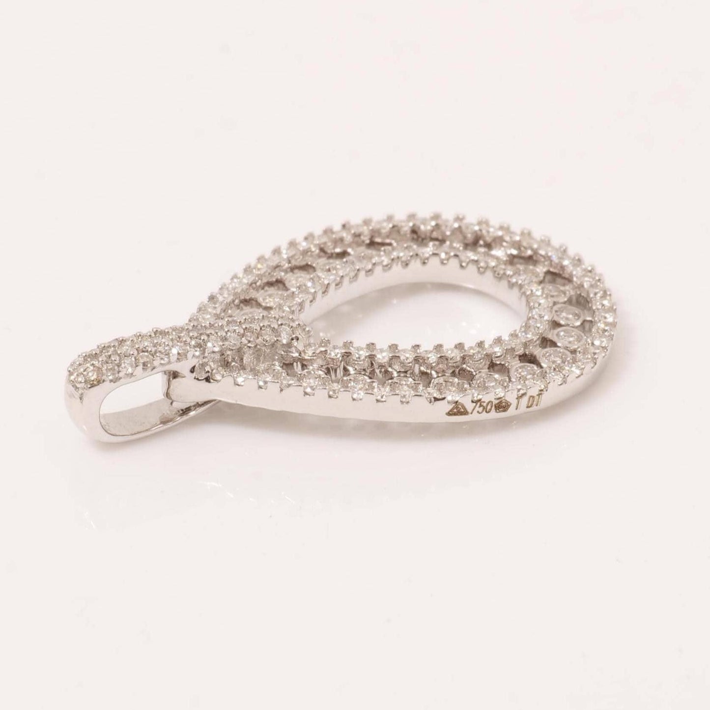 Pear Natural Diamond Stackable Pendant