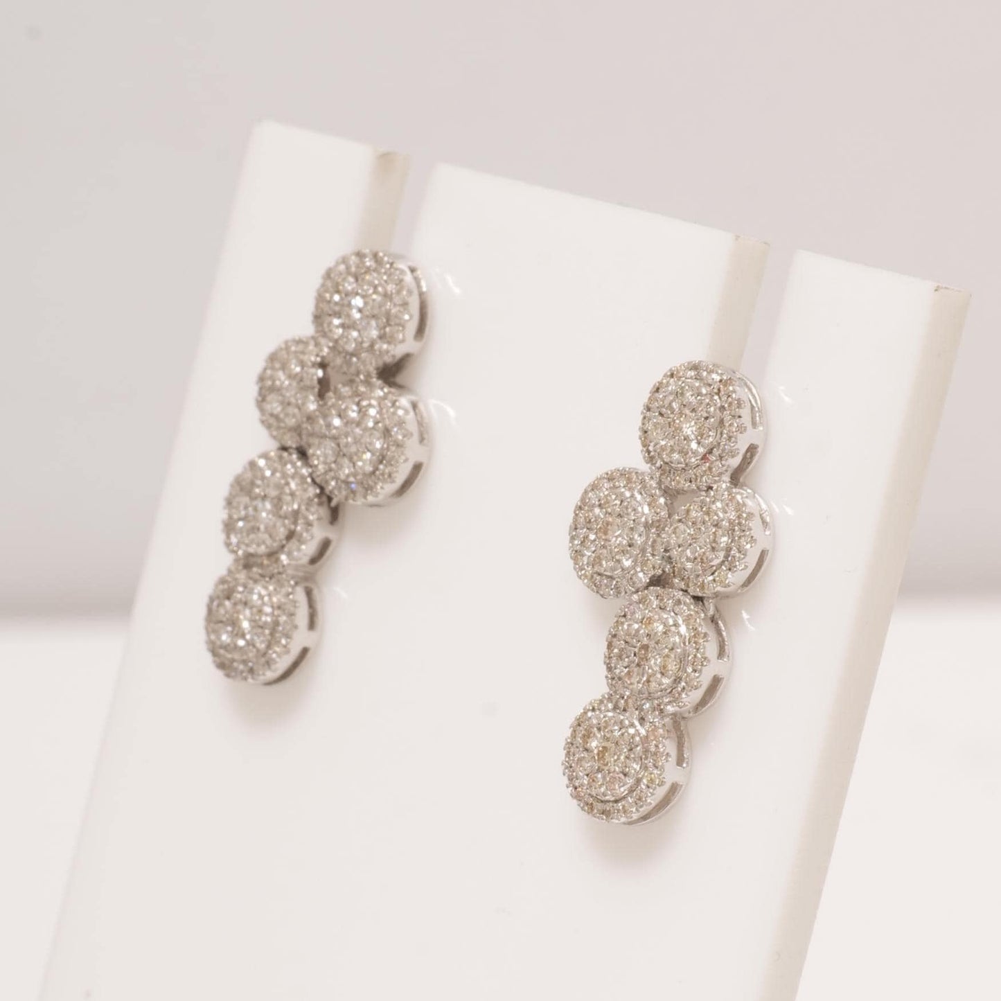 Cluster Natural Diamonds Round Drop Studs