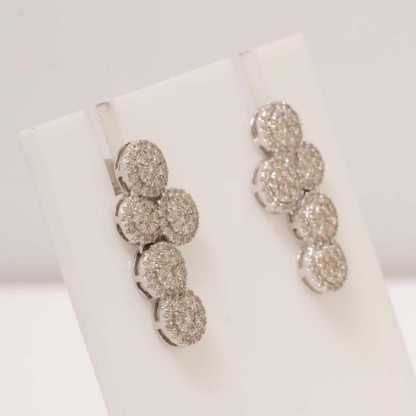 Cluster Natural Diamonds Round Drop Studs