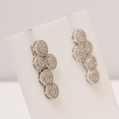 Cluster Natural Diamonds Round Drop Studs