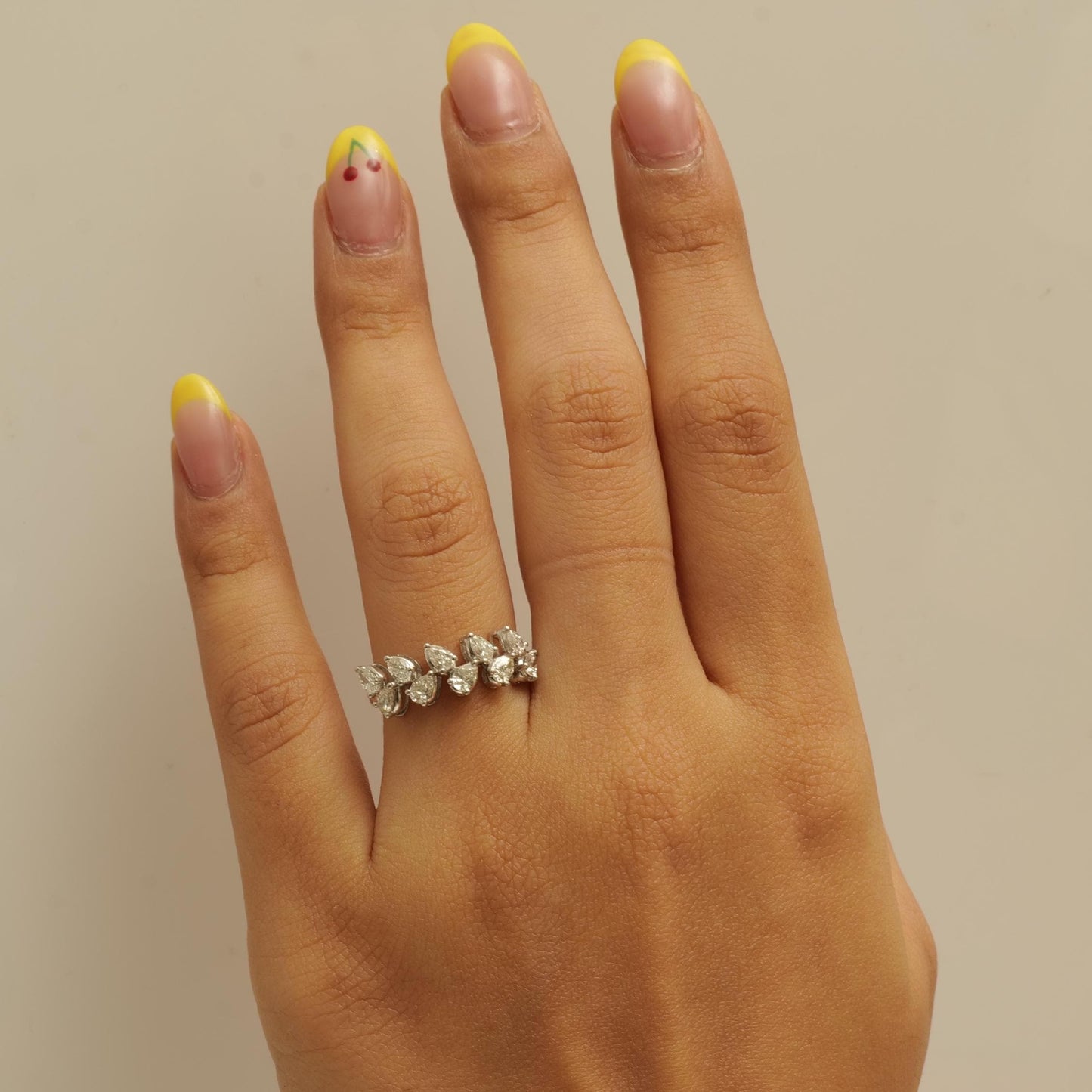 Leaf Diamond Eternity Band