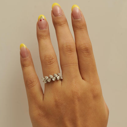 Leaf Diamond Eternity Band