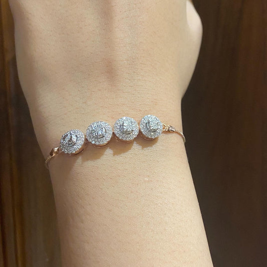 Diamond Circles Bolo Bracelet with Illusion setting