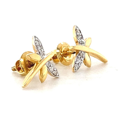 Kids Dragonfly Diamond Stud Earrings