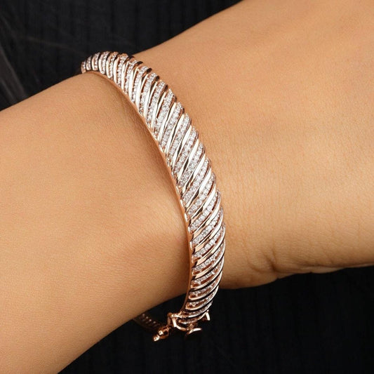 Statement Natural Diamond Bangle Bracelet