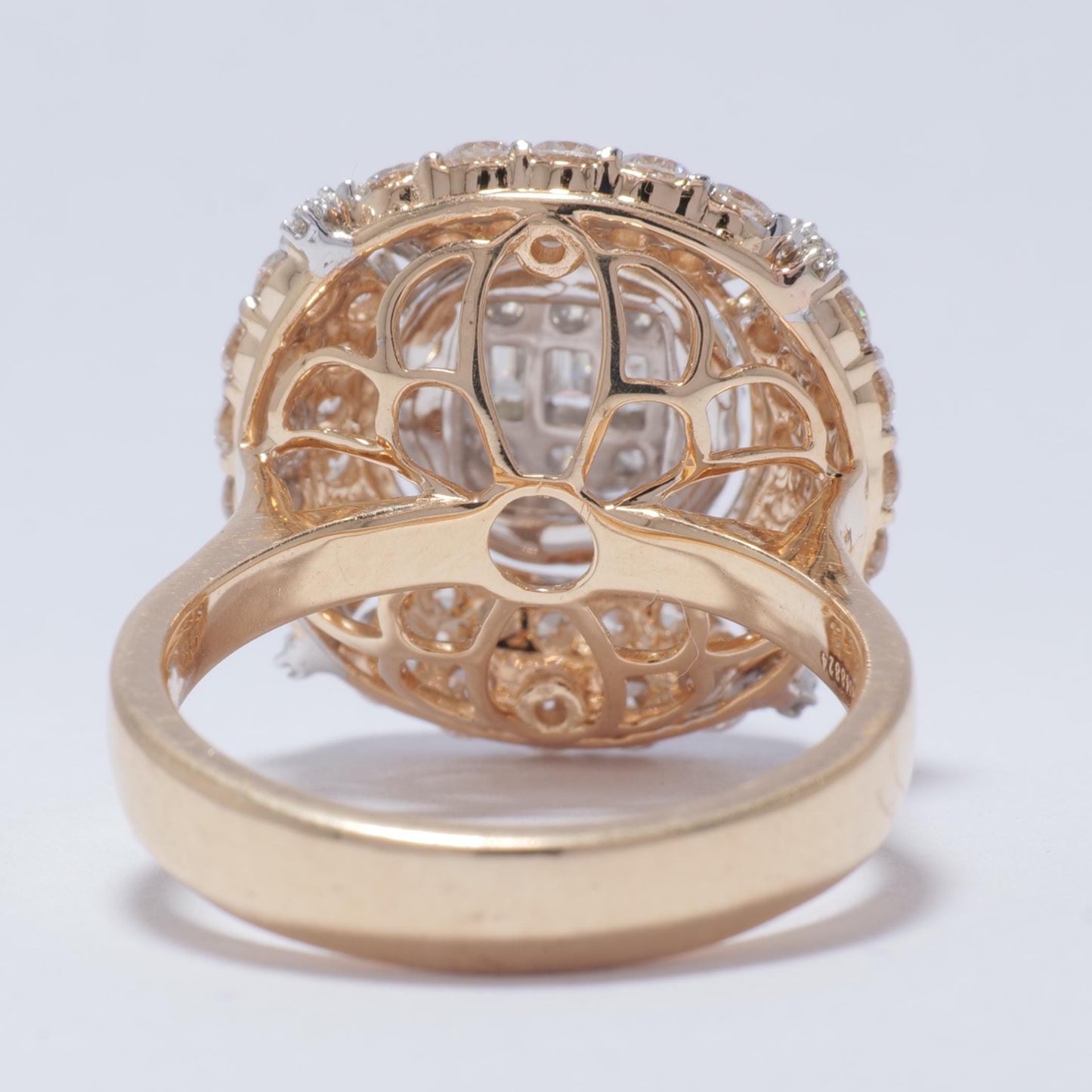 Baguette Cluster Halo Natural Diamond Ring