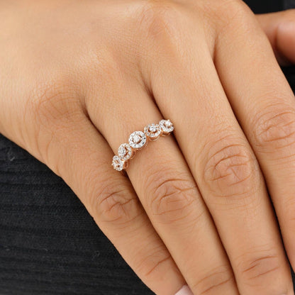 Diamonds Eternity Band Ring with Halo Setting