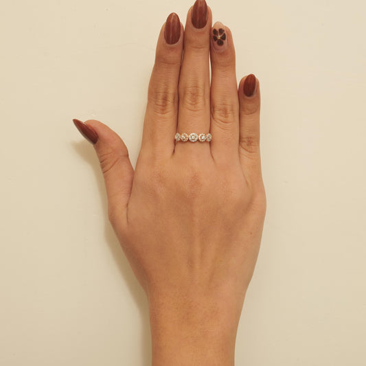 Diamonds Eternity Band Ring with Halo Setting