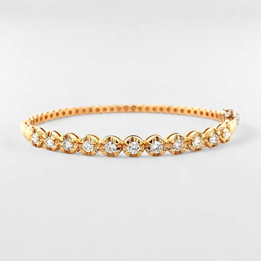 Bezel Solitaire Cuff Bracelet