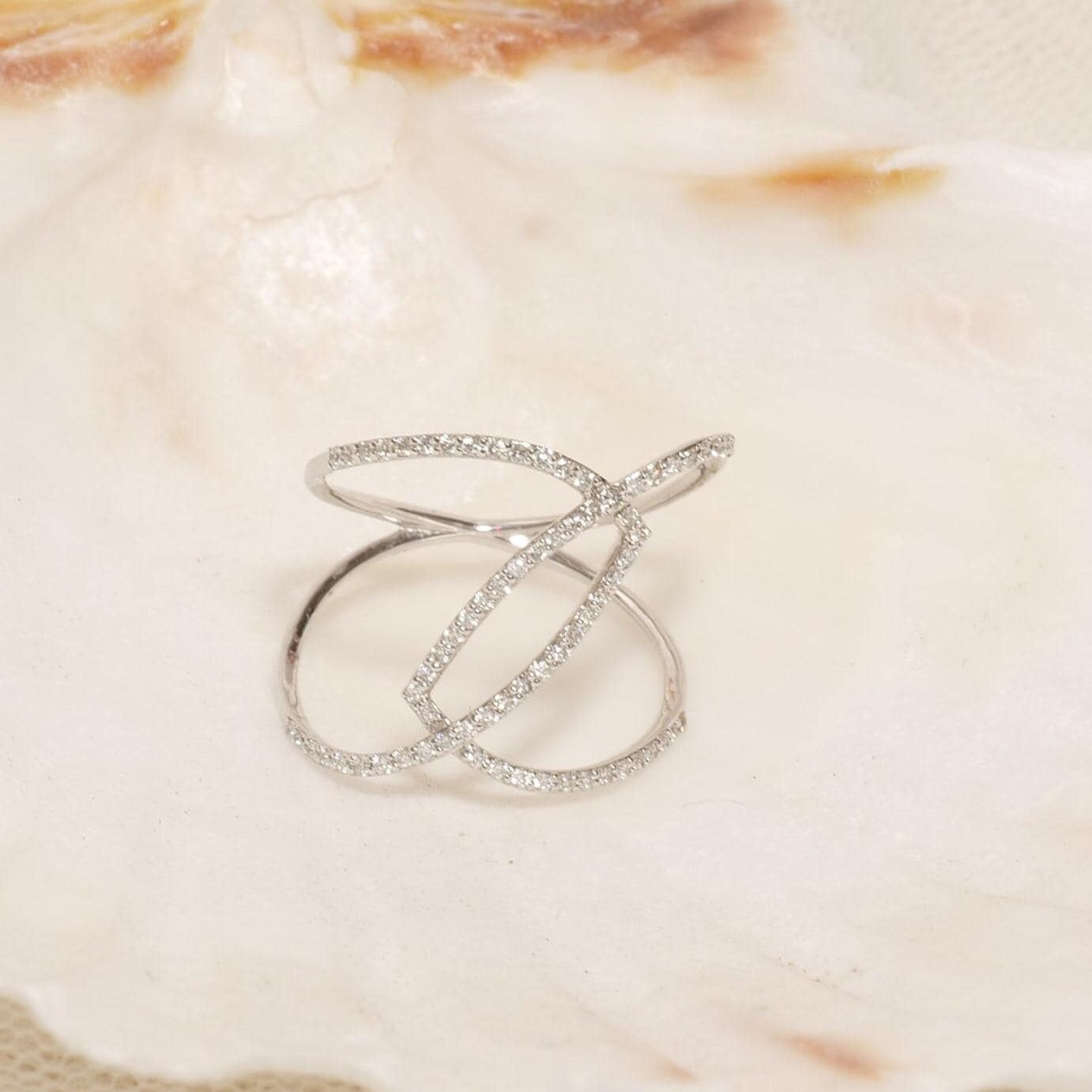 Intertwined Natural Diamond Loop Band Ring
