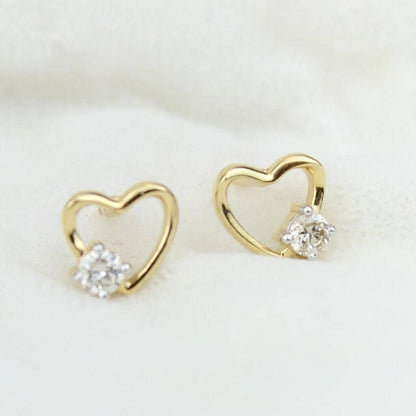 Kids Heart Diamond Stud Earrings