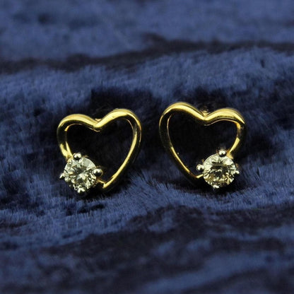 Kids Heart Diamond Stud Earrings