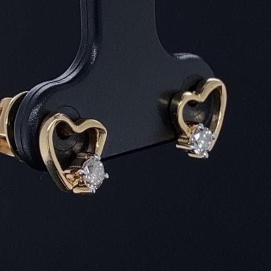Kids Heart Diamond Stud Earrings