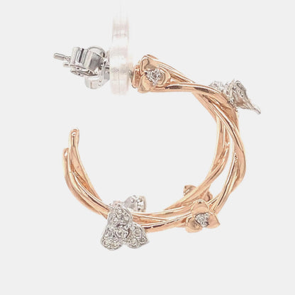 Hoop Vine Diamond Earrings