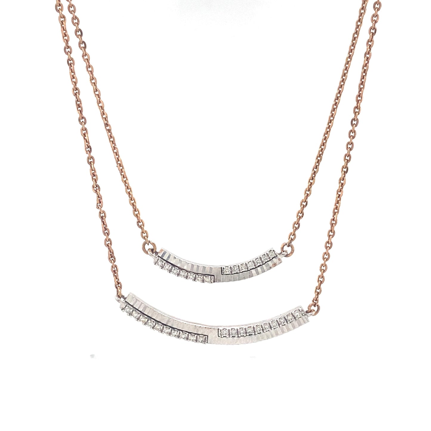 Double Arc Layered Diamond Necklace