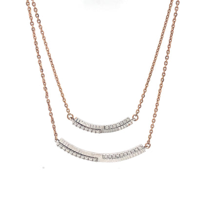 Double Arc Layered Diamond Necklace